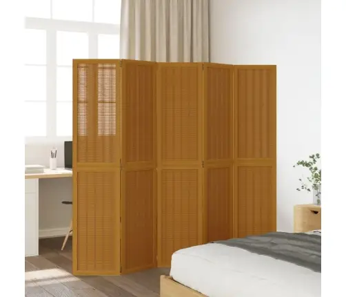 5-Paneļu Istabas Aizslietnis, Brūns, Paulonijas Masīvkoks Vidaxl