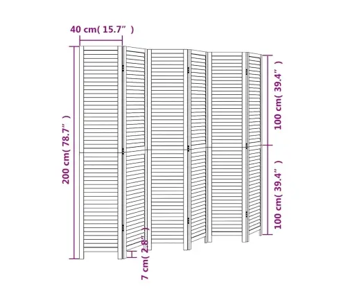 Kambario Pertvara, 6 Segmentai, Balta, Paulovnijos Mediena