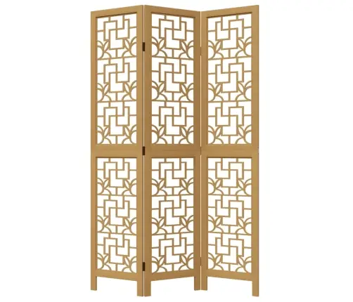 3-Paneļu Istabas Aizslietnis, Brūns, Paulonijas Masīvkoks Vidaxl