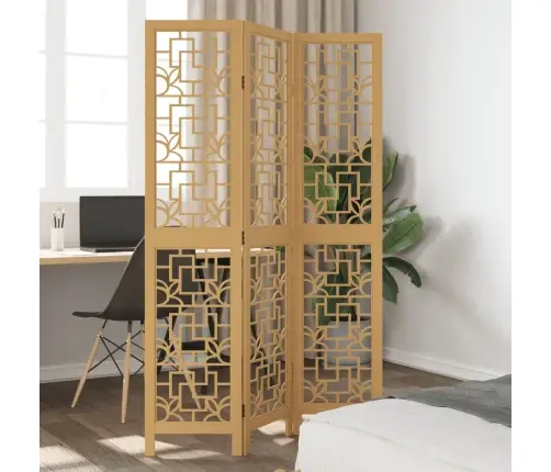 3-Paneļu Istabas Aizslietnis, Brūns, Paulonijas Masīvkoks Vidaxl