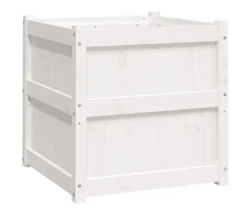 Dārza Puķu Kaste, Balta, 60X60X60 Cm, Priedes Masīvkoks Vidaxl