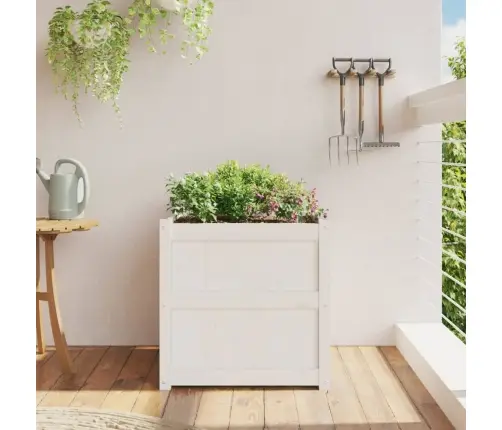 Dārza Puķu Kaste, Balta, 60X60X60 Cm, Priedes Masīvkoks Vidaxl