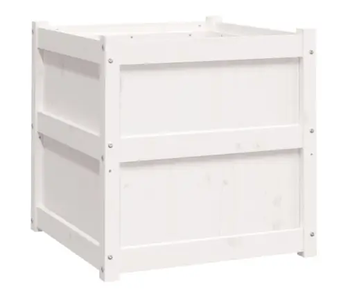 Dārza Puķu Kaste, Balta, 60X60X60 Cm, Priedes Masīvkoks Vidaxl