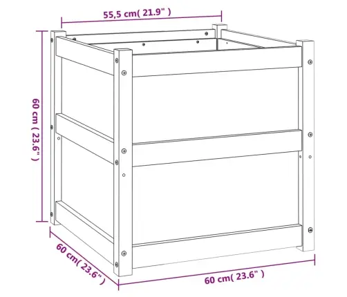 Aia Taimekast, Vahapruun, 60 X 60 X 60 cm Männipuit