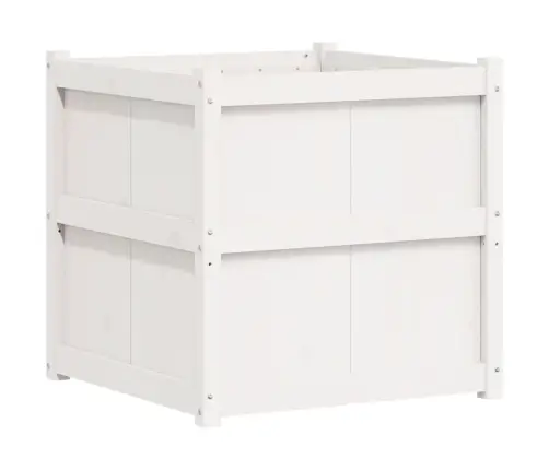 Dārza Puķu Kaste, Balta, 70X70X70 Cm, Priedes Masīvkoks Vidaxl