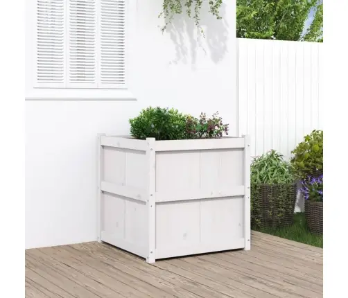 Dārza Puķu Kaste, Balta, 70X70X70 Cm, Priedes Masīvkoks Vidaxl