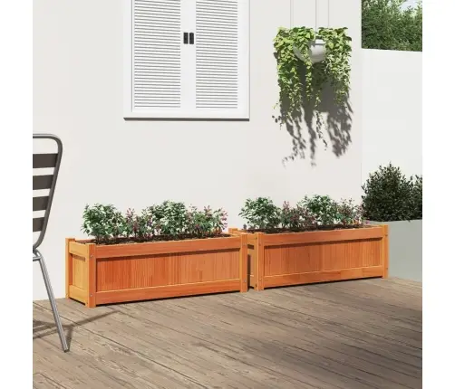Dārza Puķu Kastes, 2 Gab., Vaska Brūnas, Priedes Masīvkoks Vidaxl