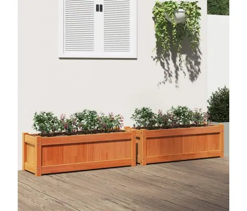 Dārza Puķu Kastes, 2 Gab., Vaska Brūnas, Priedes Masīvkoks Vidaxl