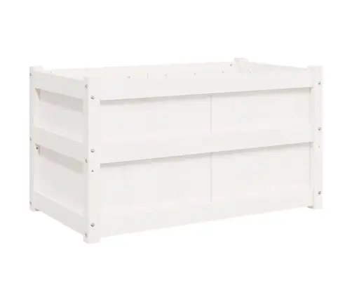 Sodo Lovelis, Baltas, 90X50X50cm Pušies Medienos Masyvas