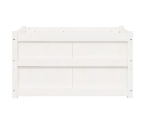 Sodo Lovelis, Baltas, 90X50X50cm Pušies Medienos Masyvas