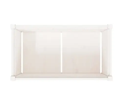 Sodo Lovelis, Baltas, 90X50X50cm Pušies Medienos Masyvas