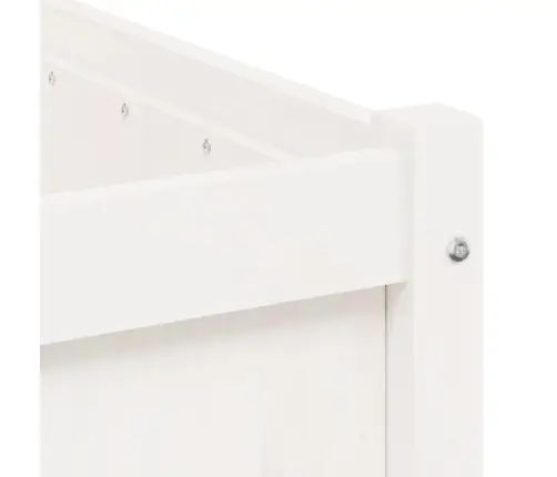 Sodo Lovelis, Baltas, 90X50X50cm Pušies Medienos Masyvas