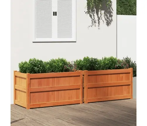 Dārza Puķu Kastes, 2 Gab., Vaska Brūnas, Priedes Masīvkoks Vidaxl