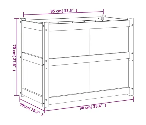 Aia Taimekast, 90 X 50 X 70 cm Männipuit