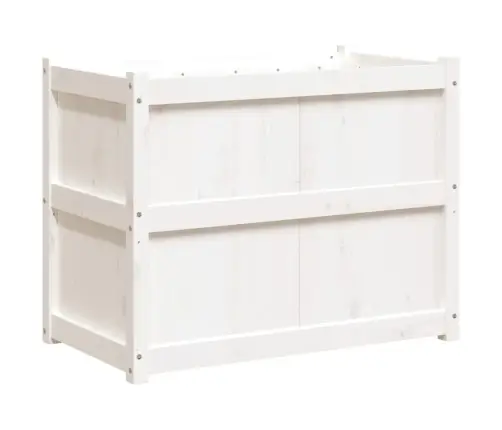 Dārza Puķu Kaste, Balta, 90X50X70 Cm, Priedes Masīvkoks Vidaxl