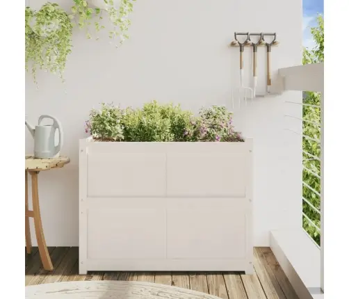 Dārza Puķu Kaste, Balta, 90X50X70 Cm, Priedes Masīvkoks Vidaxl