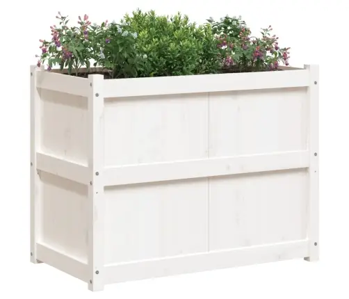 Dārza Puķu Kaste, Balta, 90X50X70 Cm, Priedes Masīvkoks Vidaxl