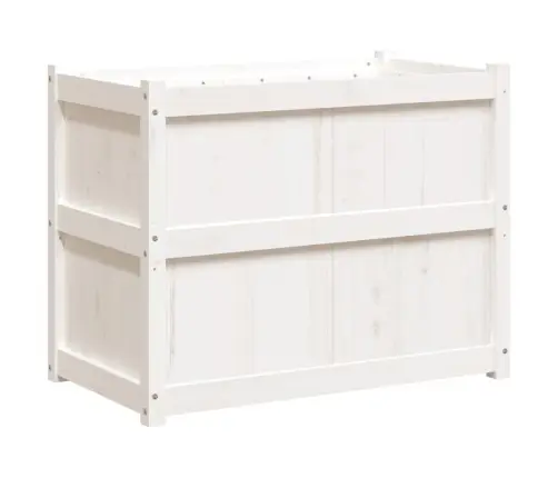 Dārza Puķu Kaste, Balta, 90X50X70 Cm, Priedes Masīvkoks Vidaxl