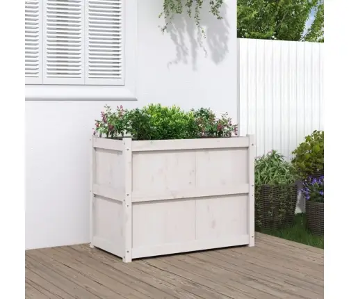 Dārza Puķu Kaste, Balta, 90X50X70 Cm, Priedes Masīvkoks Vidaxl