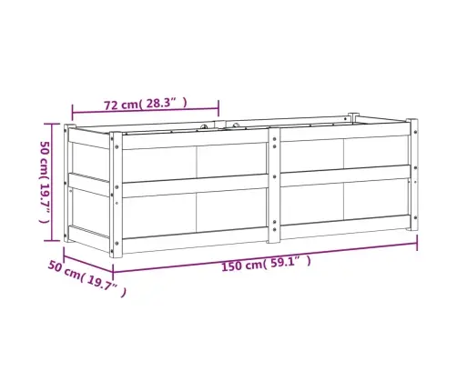 Sodo Lovelis, Vaško Rudas, 150X50X50cm Pušies Medienos Masyvas