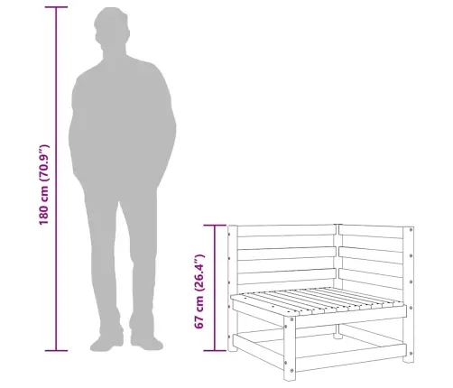 Dārza Stūra Dīvāns, 70X70X67 Cm, Impregnēts Priedes Koks Vidaxl