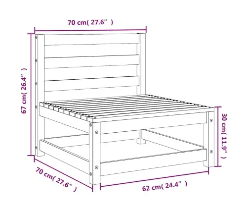 Sodo Sofos Dalys, 2Vnt., 70X70X67cm Pušis, Be Porankių