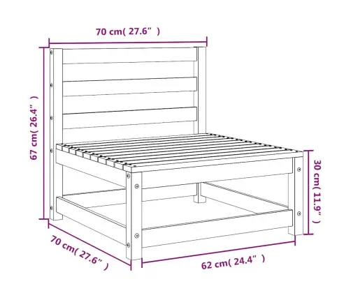 Käetugedeta Aiadiivanid 3 Tk, Valge, 70 X 70 X 67 cm Männipuit