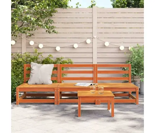 Dārza Dīvāni, 3 Gab., Vaska Brūnas, 70X70X67 Cm, Priedes Koks Vidaxl