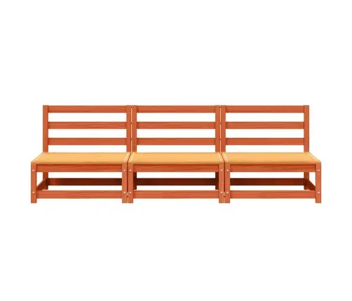 Dārza Dīvāni, 3 Gab., Vaska Brūnas, 70X70X67 Cm, Priedes Koks Vidaxl