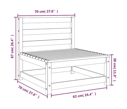 Sodo Sofos Dalys, 3Vnt., 70X70X67cm Pušis, Be Porankių Sodo Sofos Dalys, 3Vnt., 70X70X67cm Pušis, Be Porankių