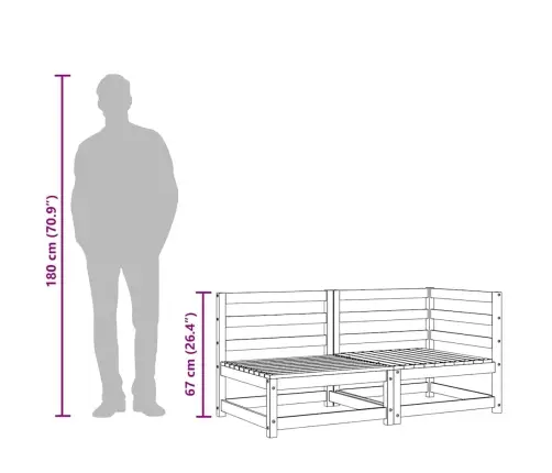 Divvietīgs Dārza Dīvāns, Priedes Masīvkoks Vidaxl