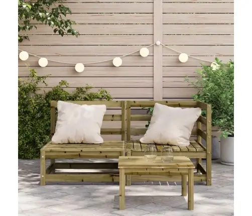 Divvietīgs Dārza Dīvāns, Impregnēts Priedes Koks Vidaxl