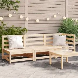 Trivietė Sodo Sofa, Pušies Medienos Masyvas