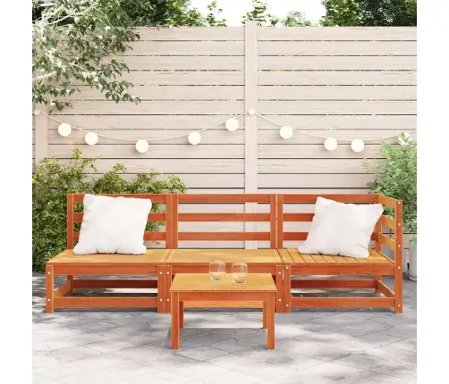 Trīsvietīgs Dārza Dīvāns, Vaska Brūnas, Priedes Masīvkoks Vidaxl