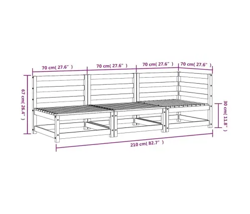 Trīsvietīgs Dārza Dīvāns, Vaska Brūnas, Priedes Masīvkoks Vidaxl