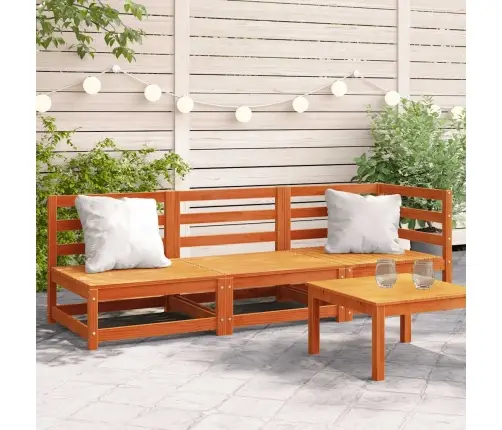 Trīsvietīgs Dārza Dīvāns, Vaska Brūnas, Priedes Masīvkoks Vidaxl