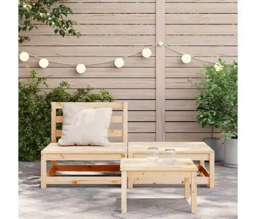 Dārza Dīvāns Ar Kājsoliņu, Priedes Masīvkoks Vidaxl