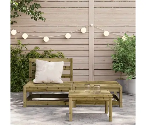 Dārza Dīvāns Ar Kājsoliņu, Impregnēts Priedes Koks Vidaxl