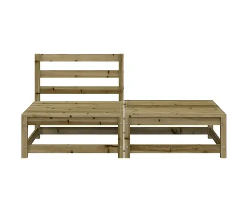 Dārza Dīvāns Ar Kājsoliņu, Impregnēts Priedes Koks Vidaxl