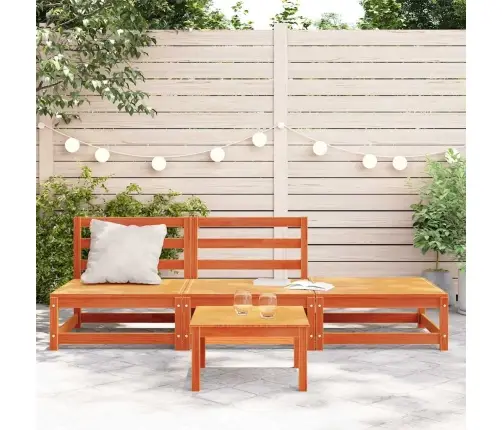 Dārza Dīvāns Ar Kājsoliņu, Vaska Brūnas, Priedes Masīvkoks Vidaxl Dārza Dīvāns Ar Kājsoliņu, Vaska Brūnas, Priedes Masīvkoks Vidaxl