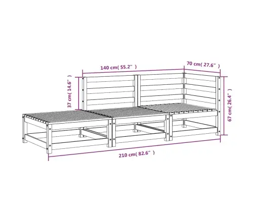 Dvivietė Sodo Sofa Su Pakoja, Pušies Medienos Masyvas