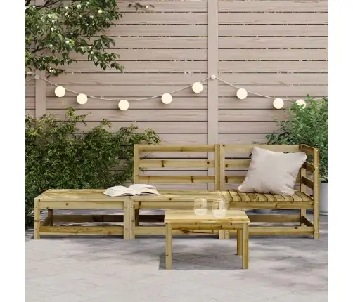 2-Vietīgs Dārza Dīvāns, Kājsoliņš, Impregnēts Priedes Koks Vidaxl