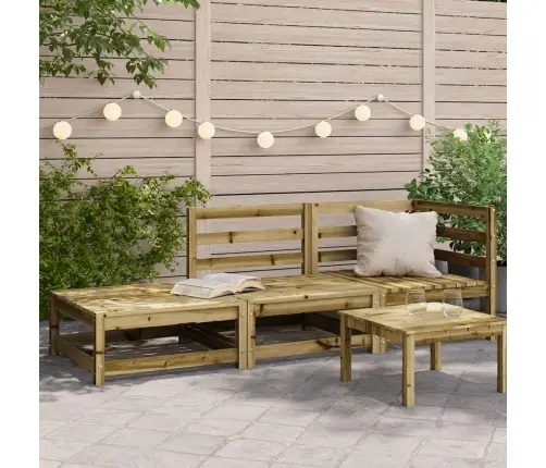 2-Vietīgs Dārza Dīvāns, Kājsoliņš, Impregnēts Priedes Koks Vidaxl