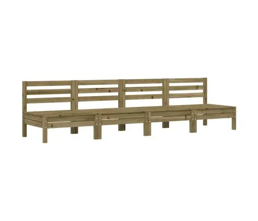 Dārza Dīvāni Bez Roku Balstiem, 4 Gab., Impregnēts Priedes Koks Vidaxl