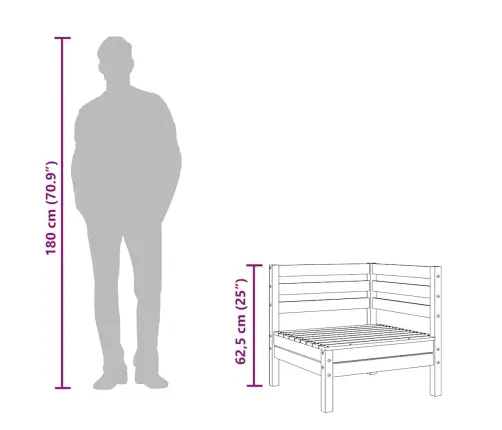 Trivietė Sodo Sofa, Pušies Medienos Masyvas