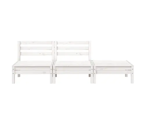 Trivietė Sodo Sofa, Baltos Spalvos, Pušies Medienos Masyvas