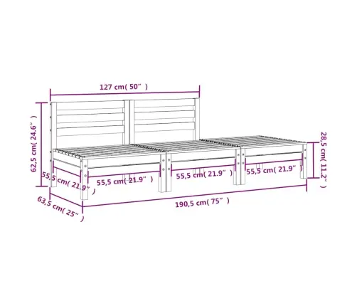 Trivietė Sodo Sofa, Vaško Ruda, Pušies Medienos Masyvas