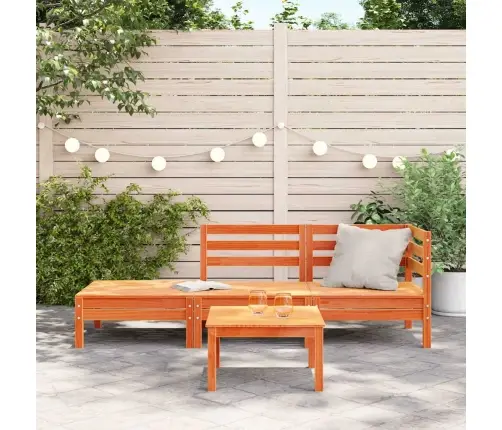 Trīsvietīgs Dārza Dīvāns, Vaska Brūnas, Priedes Masīvkoks Vidaxl