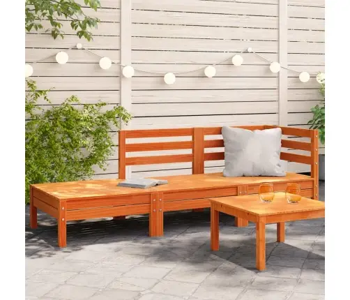 Trīsvietīgs Dārza Dīvāns, Vaska Brūnas, Priedes Masīvkoks Vidaxl