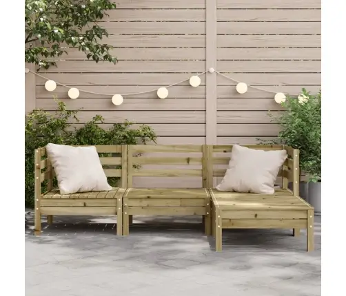 Trīsvietīgs Dārza Dīvāns Ar Kājsoliņu, Impregnēts Priedes Koks Vidaxl